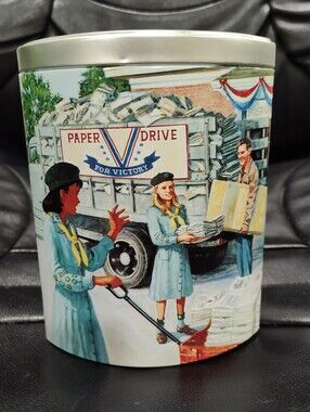 1940's Girl Scout Promise, 1st Tin in Series, 2004 Ashdon Farms, Canister Decor